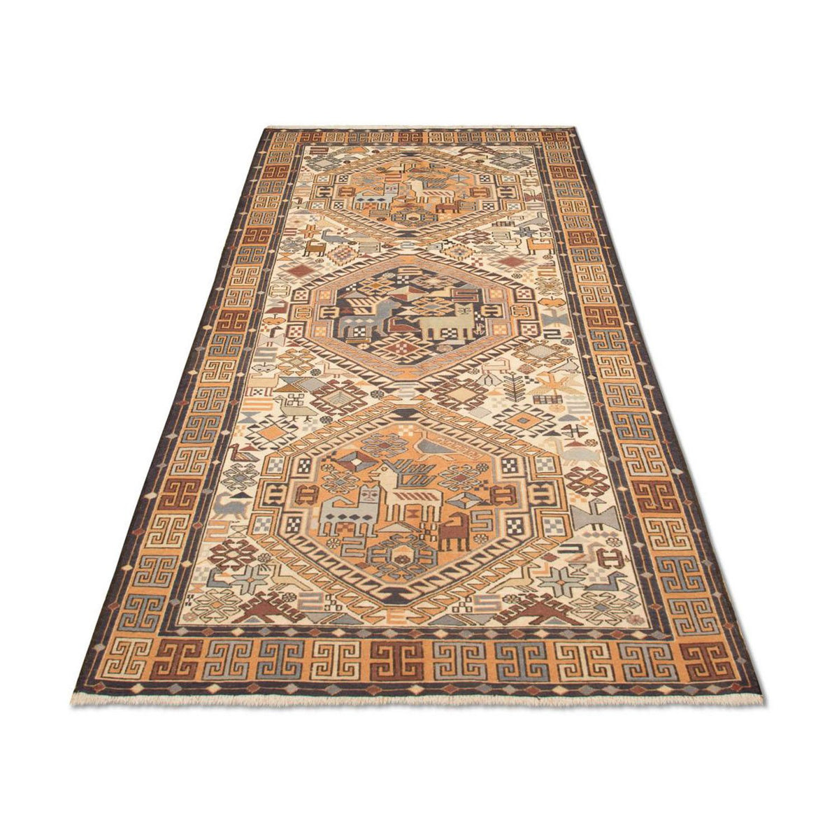 Tapis de couloir Tapis Kelim - Oriental - 210 x 115 cm - beige