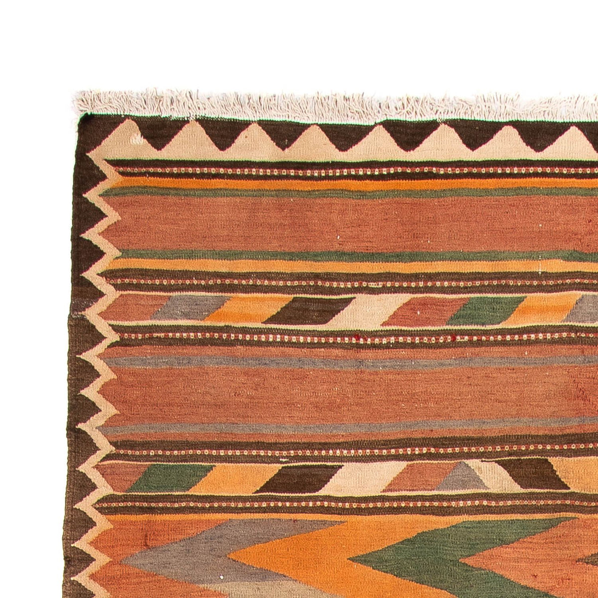 Tapis de couloir Tapis Kelim - Vieux - 340 x 160 cm - multicolore