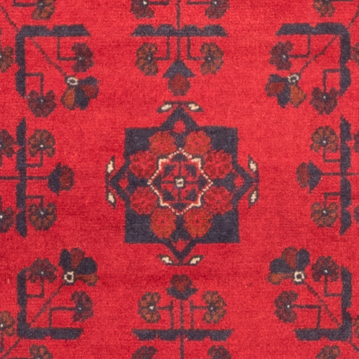 Tapis de couloir Tapis afghan - Kunduz - 289 x 77 cm - rouge