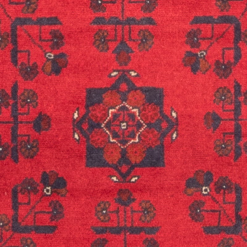 Tapis de couloir Tapis afghan - Kunduz - 289 x 77 cm - rouge