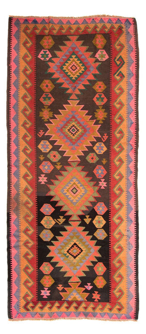 Tapis de couloir Tapis Kelim - Vieux - 330 x 155 cm - multicolore