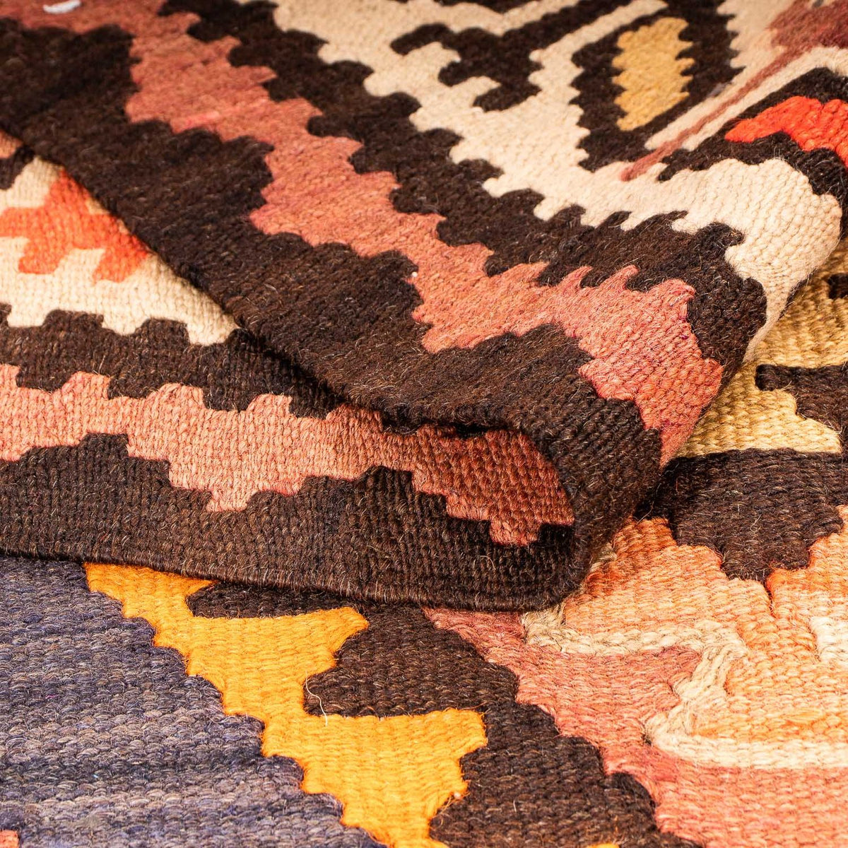 Tapis de couloir Tapis Kelim - Vieux - 275 x 140 cm - multicolore