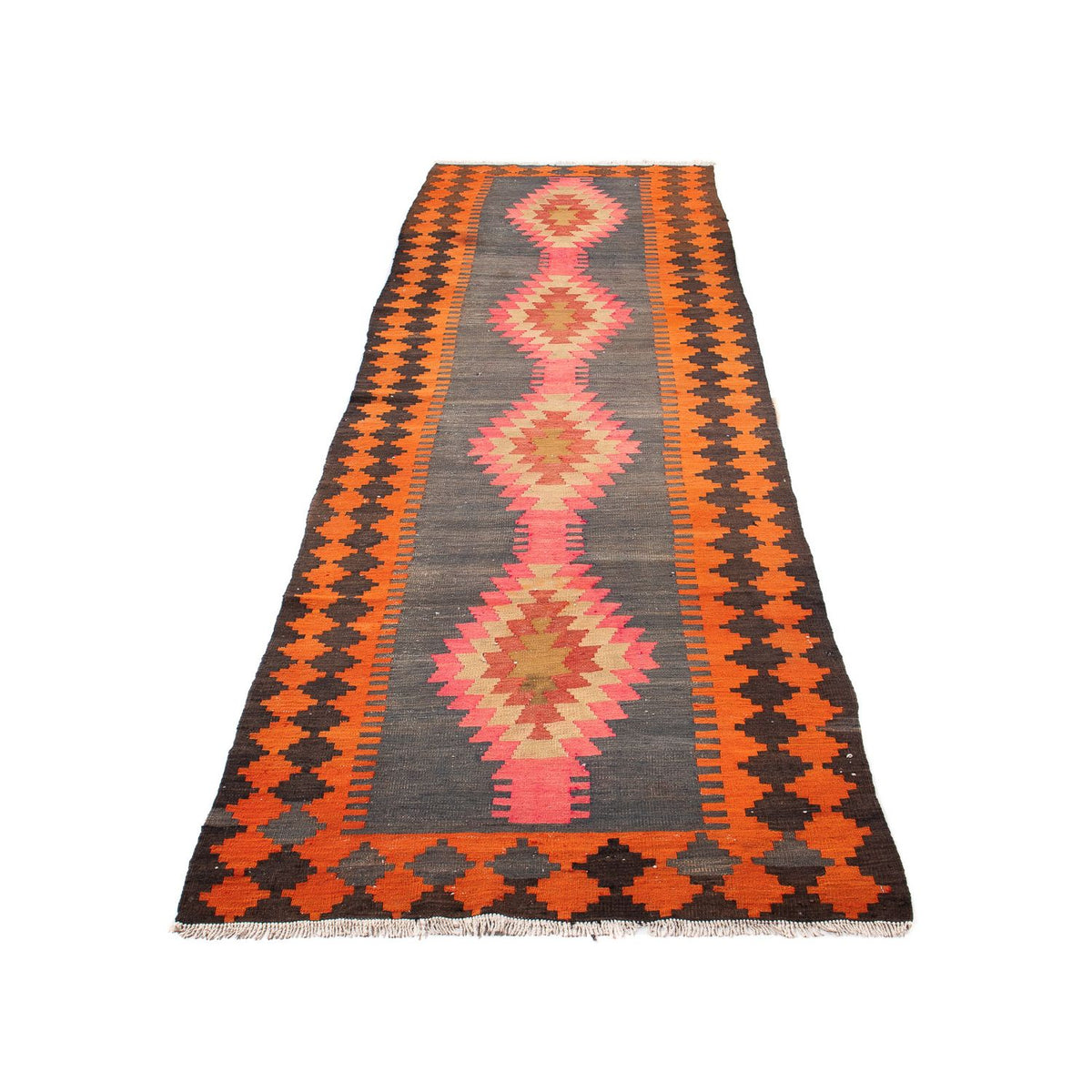 Tapis de couloir Tapis Kelim - Vieux - 340 x 100 cm - multicolore