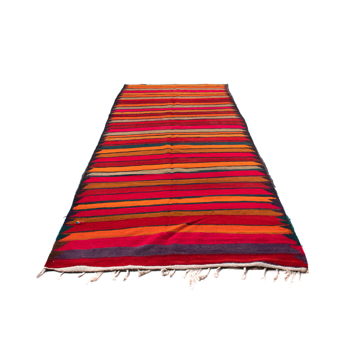 Tapis de couloir Tapis Kelim - Vieux - 350 x 150 cm - multicolore