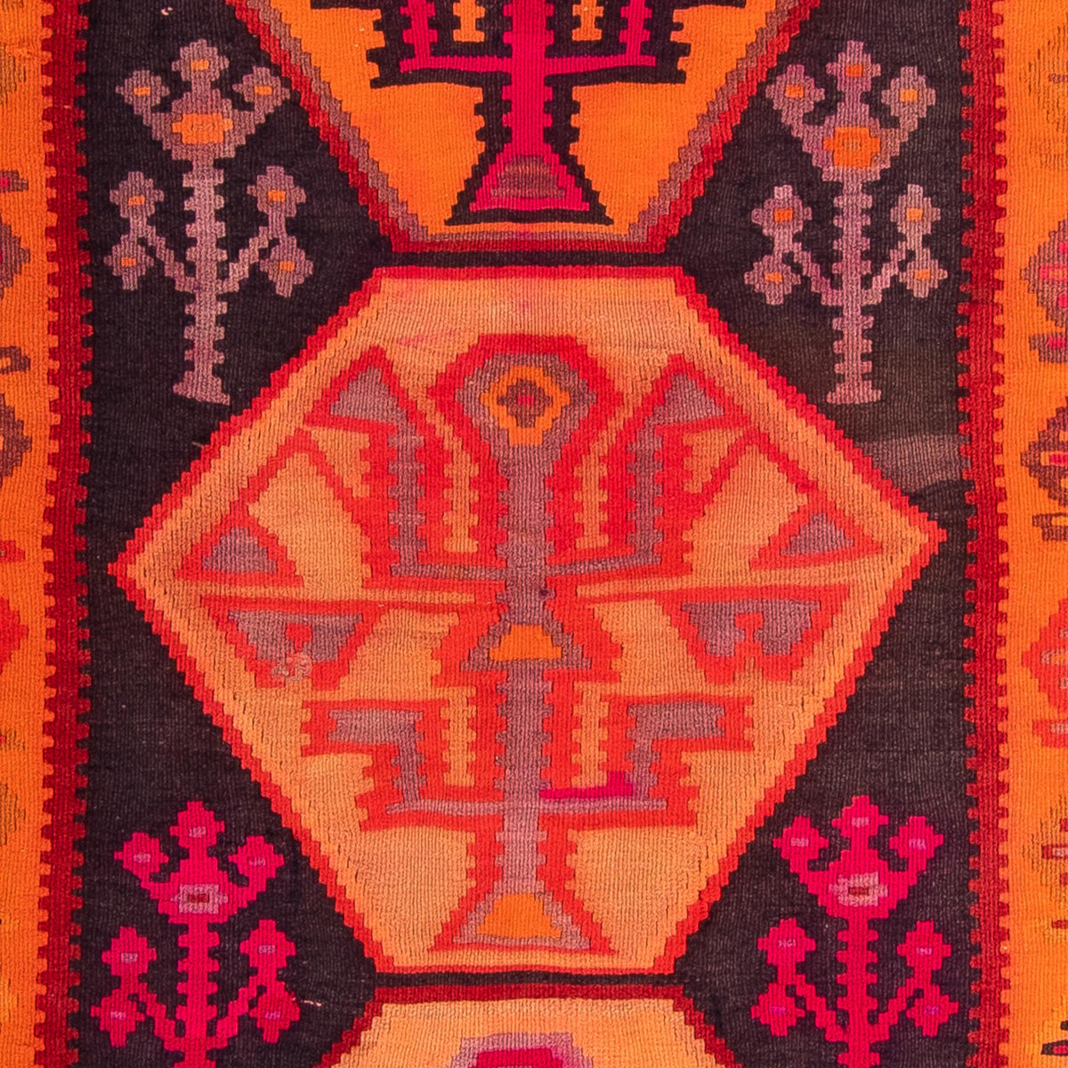 Tapis de couloir Tapis Kelim - Vieux - 360 x 140 cm - multicolore