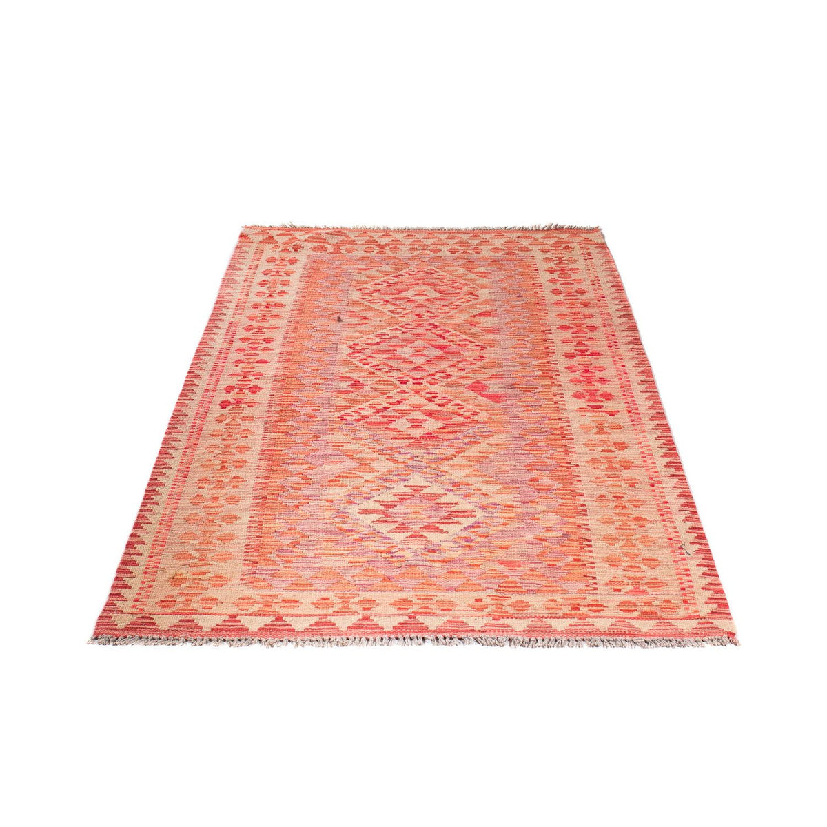 Tapis Kelim - Splash - 185 x 101 cm - rouge clair
