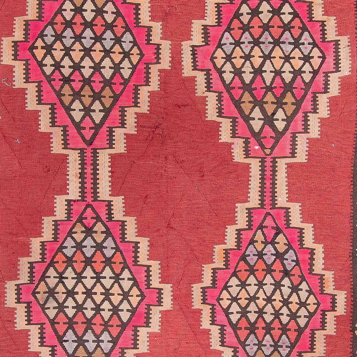 Tapis de couloir Tapis Kelim - Vieux - 380 x 185 cm - rouge