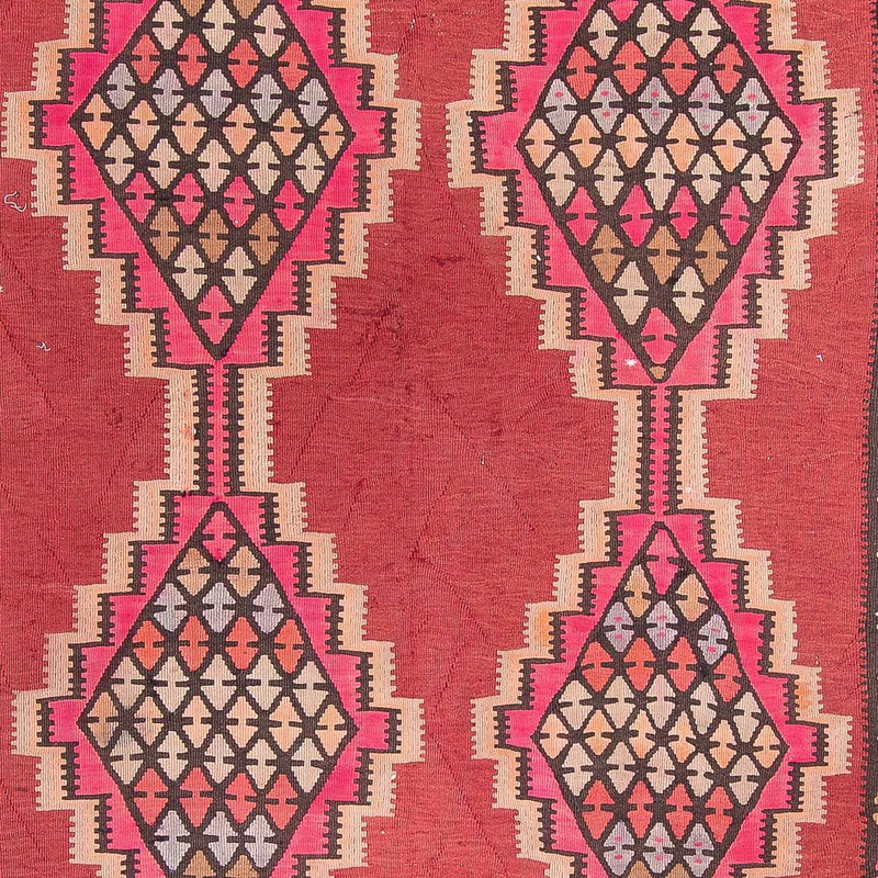 Tapis de couloir Tapis Kelim - Vieux - 380 x 185 cm - rouge