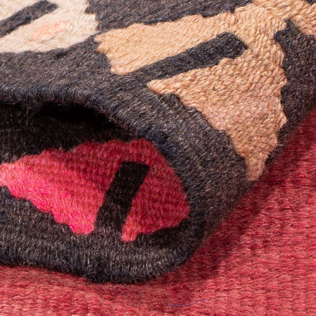 Tapis de couloir Tapis Kelim - Vieux - 380 x 185 cm - rouge