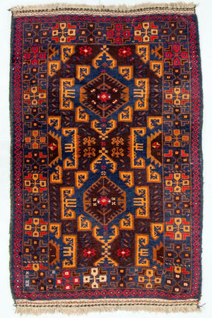 Tapis Belutsch - 123 x 80 cm - multicolore