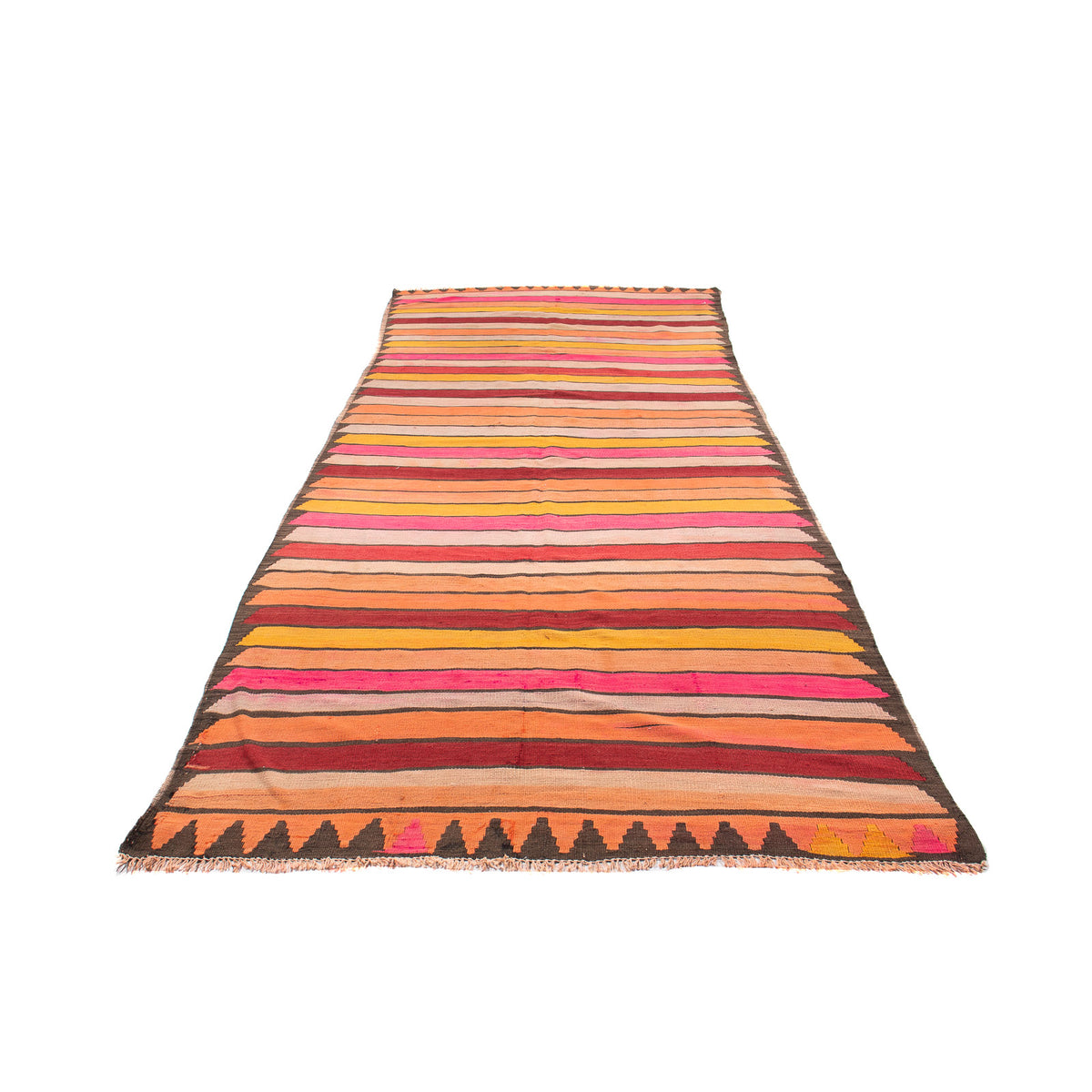 Tapis de couloir Tapis Kelim - Vieux - 370 x 160 cm - multicolore