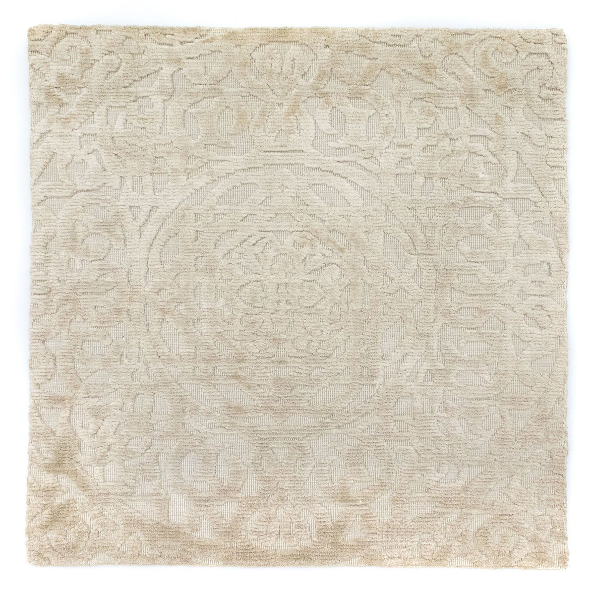 Tapis en laine carré - 67 x 66 cm - beige