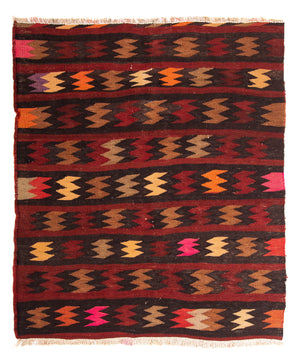 Tapis Kelim - Vieux - 110 x 100 cm - multicolore