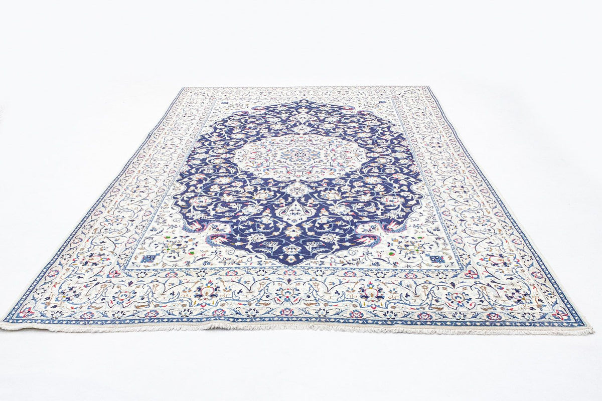 Tapis persan - Nain - Royal - 302 x 207 cm - bleu foncé