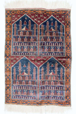 Tapis Belutsch - 135 x 104 cm - multicolore
