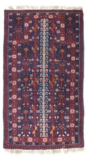 Tapis Belutsch - 140 x 87 cm - bleu