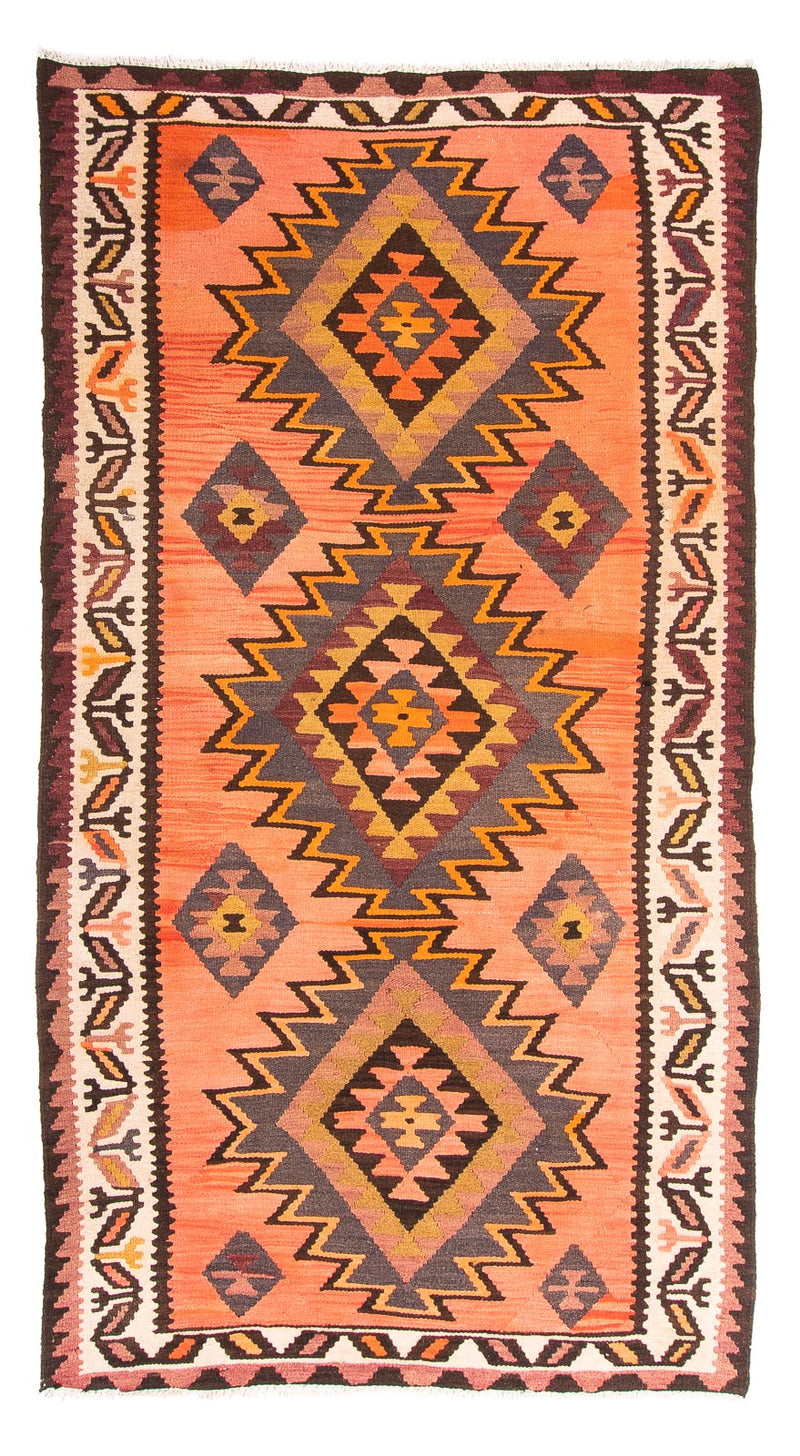 Tapis de couloir Tapis Kelim - Vieux - 265 x 140 cm - multicolore