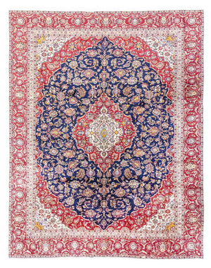 Tapis persan - Keshan - 367 x 285 cm - bleu foncé