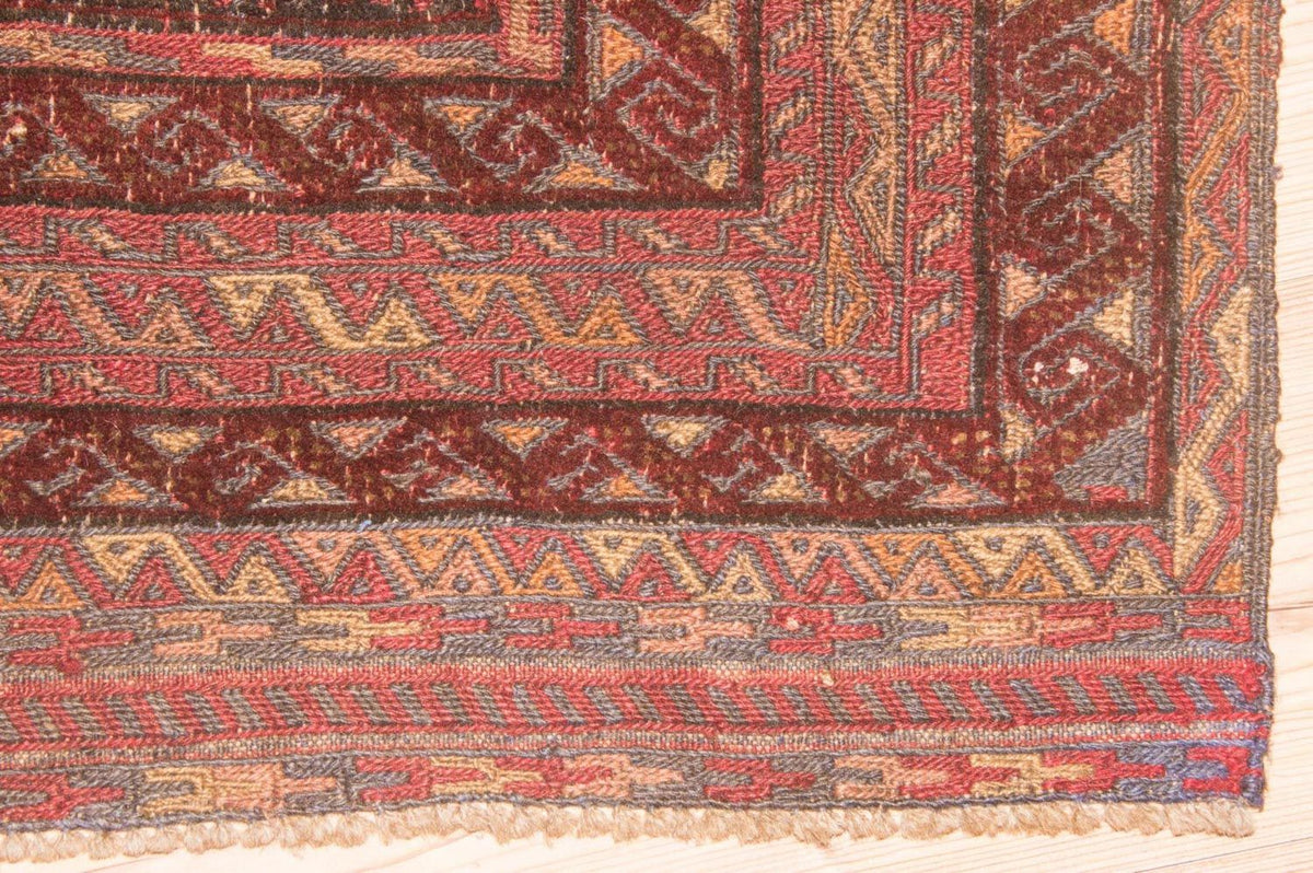 Tapis Kelim - Oriental carré - 123 x 114 cm - rouge
