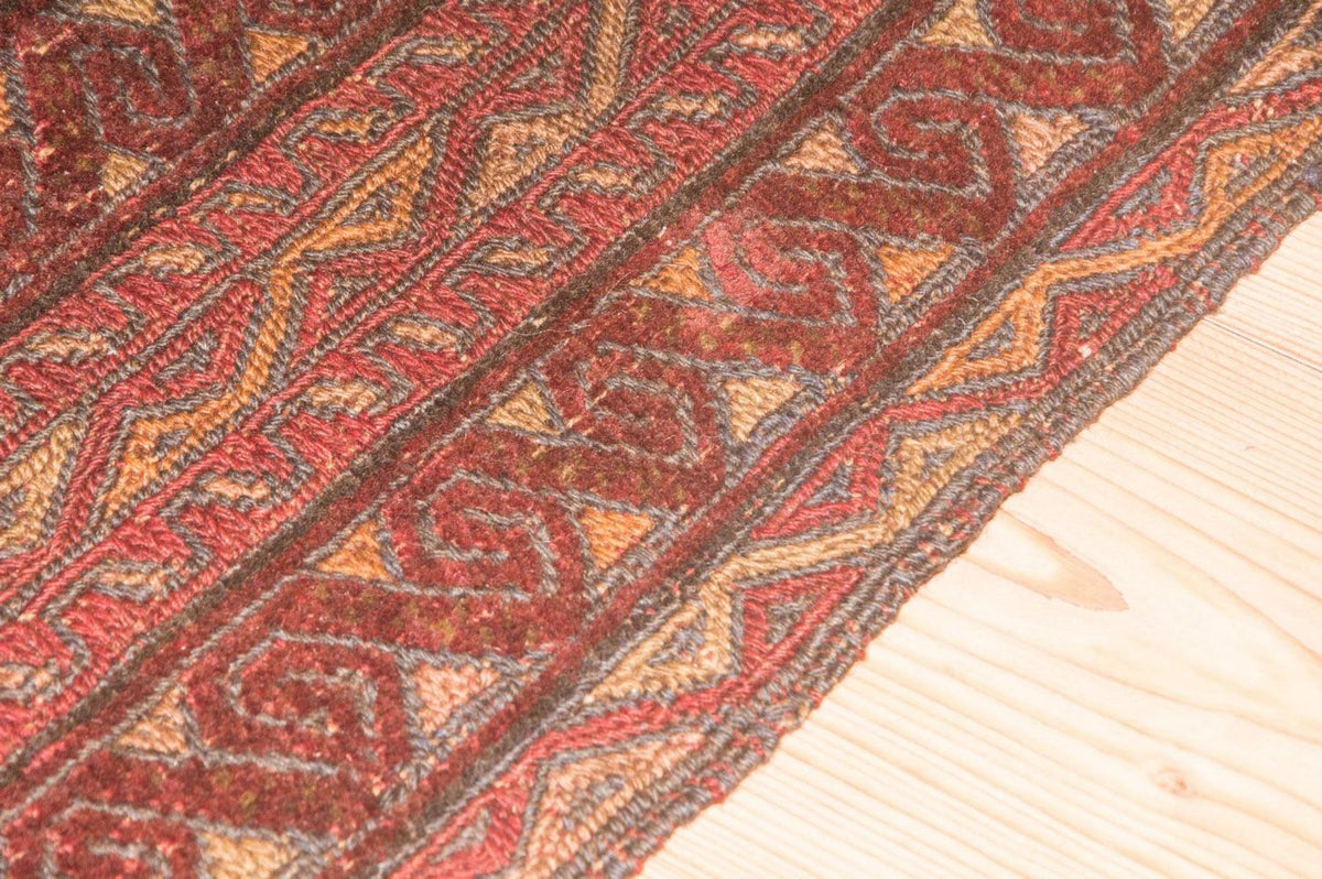 Tapis Kelim - Oriental carré - 123 x 114 cm - rouge