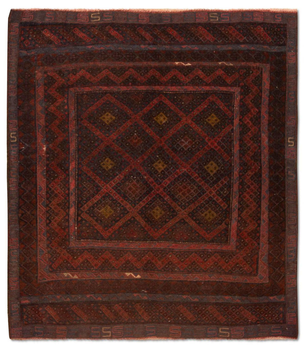 Tapis Kelim - Oriental - 139 x 118 cm - marron
