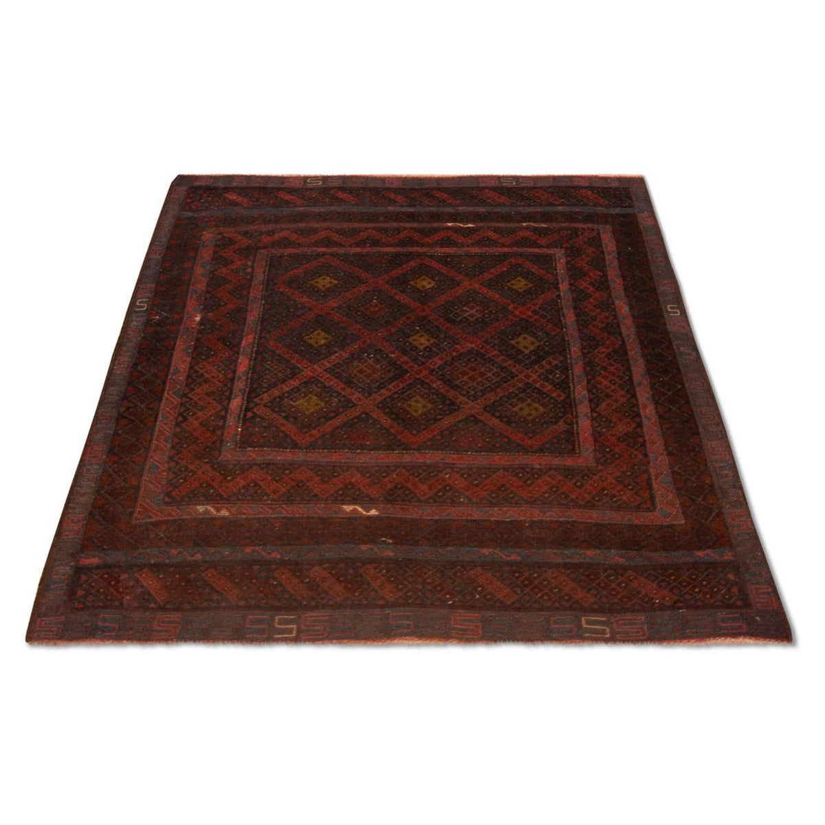 Tapis Kelim - Oriental - 139 x 118 cm - marron