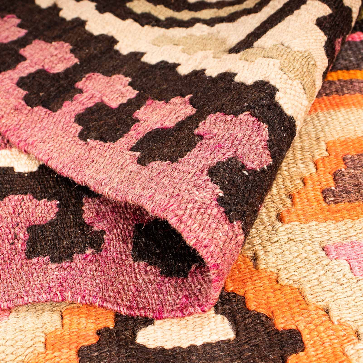 Tapis de couloir Tapis Kelim - Vieux - 305 x 145 cm - multicolore