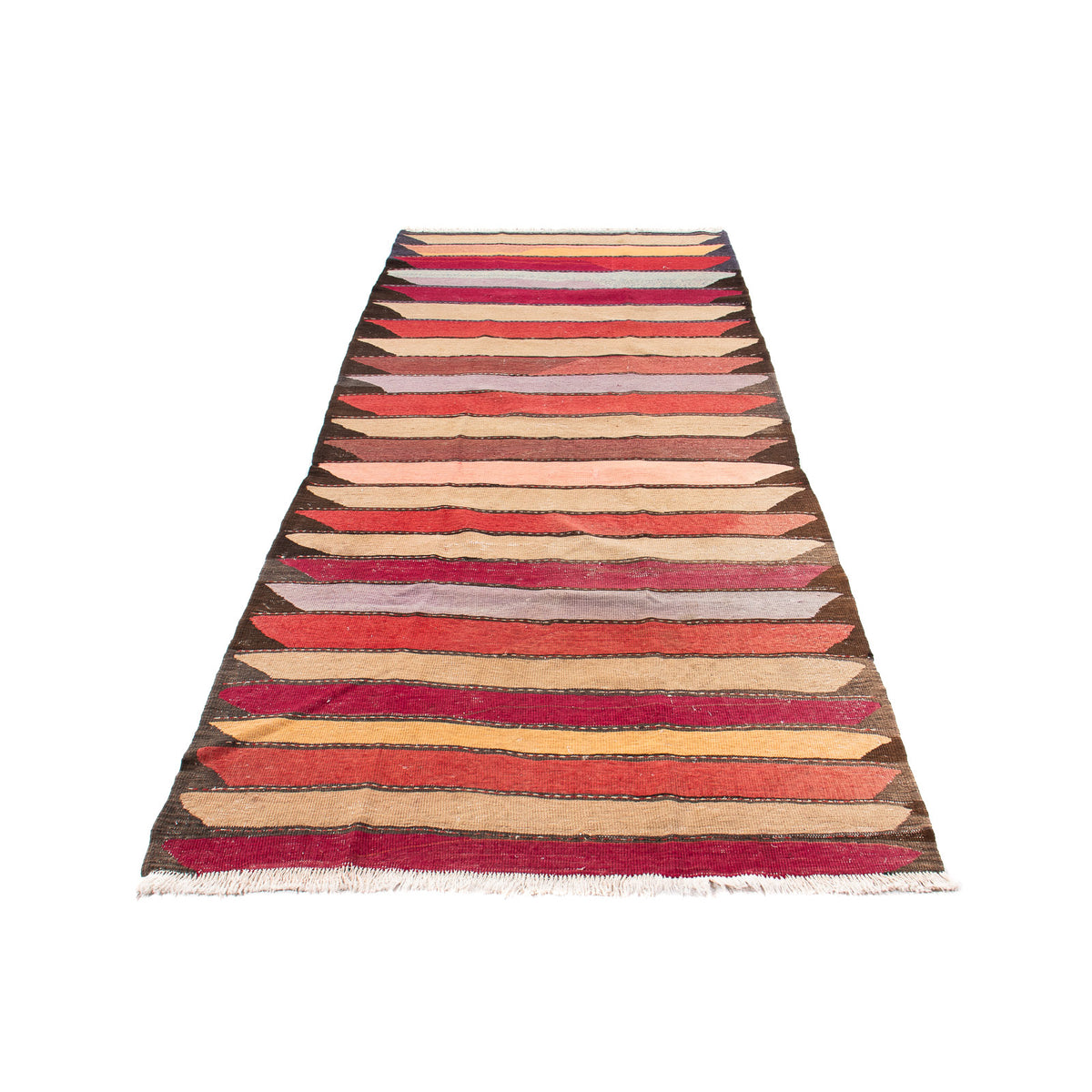 Tapis de couloir Tapis Kelim - Vieux - 320 x 150 cm - multicolore
