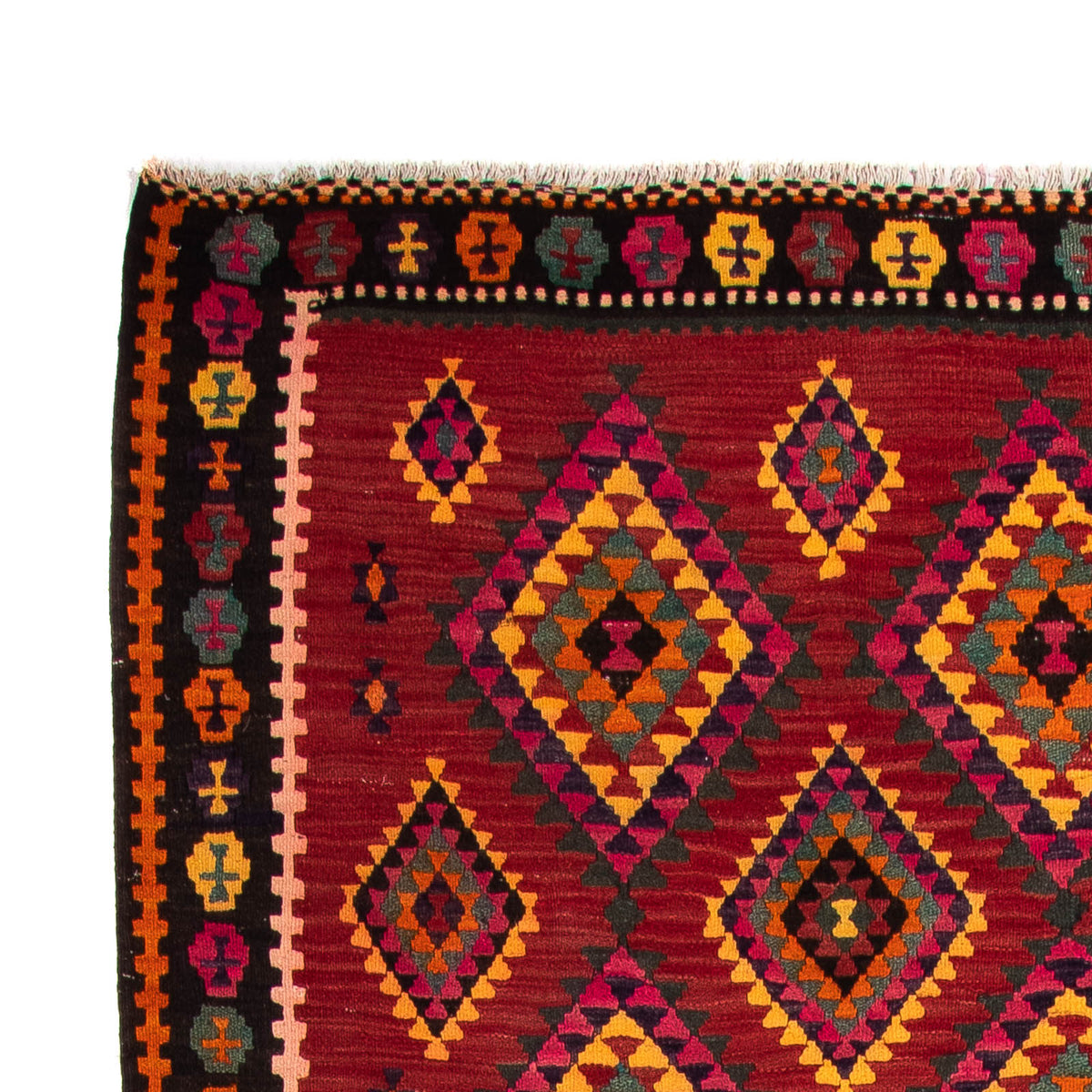 Tapis de couloir Tapis Kelim - Vieux - 390 x 147 cm - multicolore