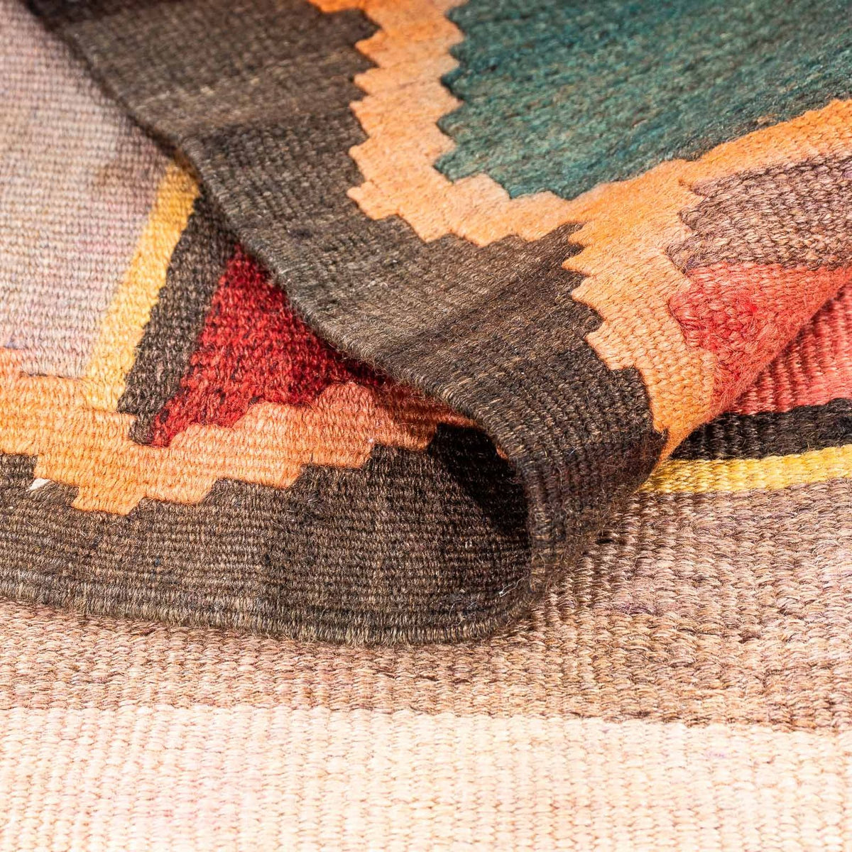 Tapis de couloir Tapis Kelim - Vieux - 250 x 120 cm - multicolore