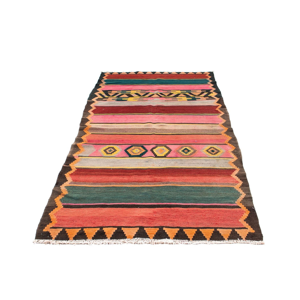 Tapis de couloir Tapis Kelim - Vieux - 250 x 120 cm - multicolore