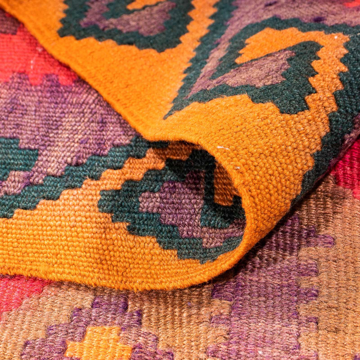 Tapis de couloir Tapis Kelim - Vieux - 305 x 80 cm - multicolore