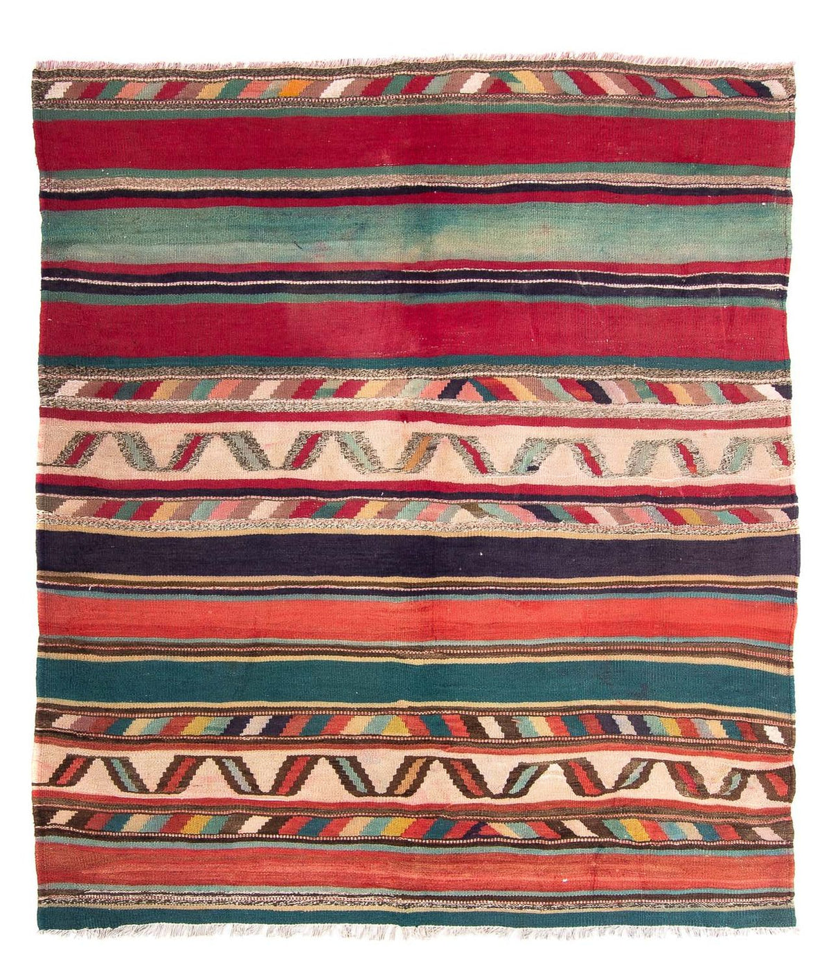 Tapis Kelim - Vieux - 204 x 184 cm - multicolore