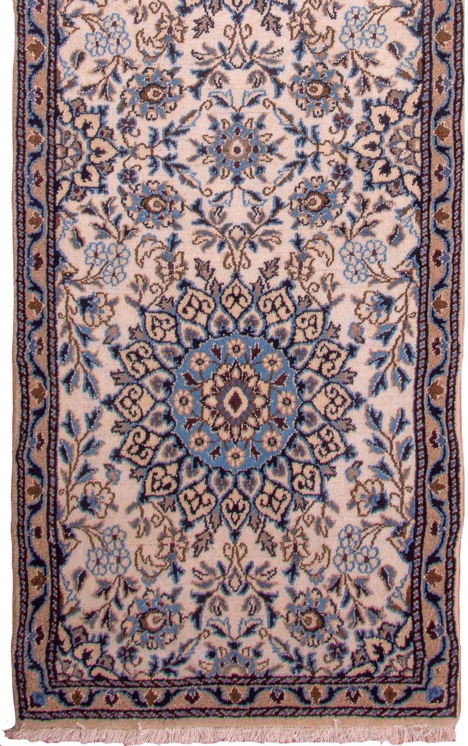 Tapis de couloir Tapis persan - Nain - Royal - 295 x 81 cm - beige