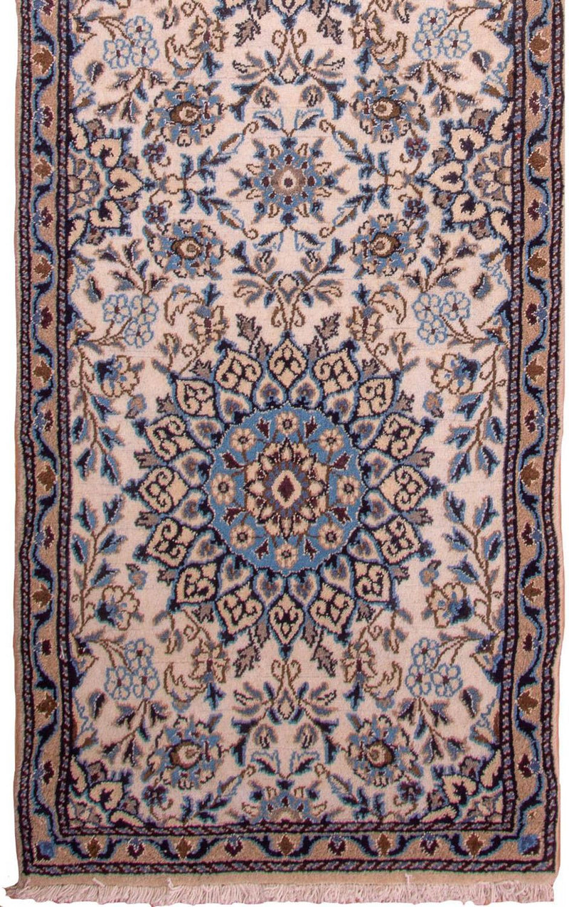 Tapis de couloir Tapis persan - Nain - Royal - 295 x 81 cm - beige
