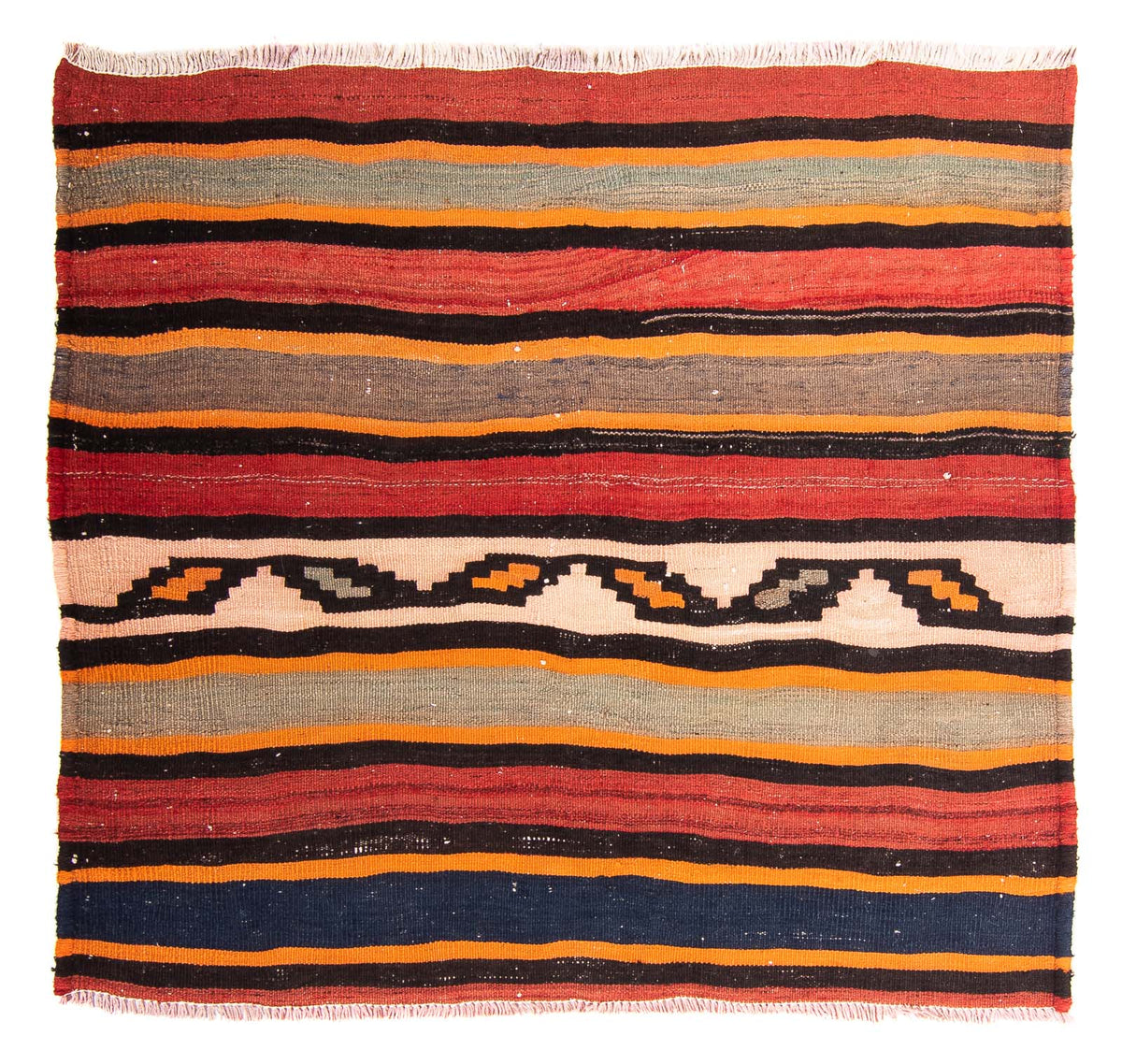 Tapis Kelim - Vieux carré - 130 x 120 cm - multicolore