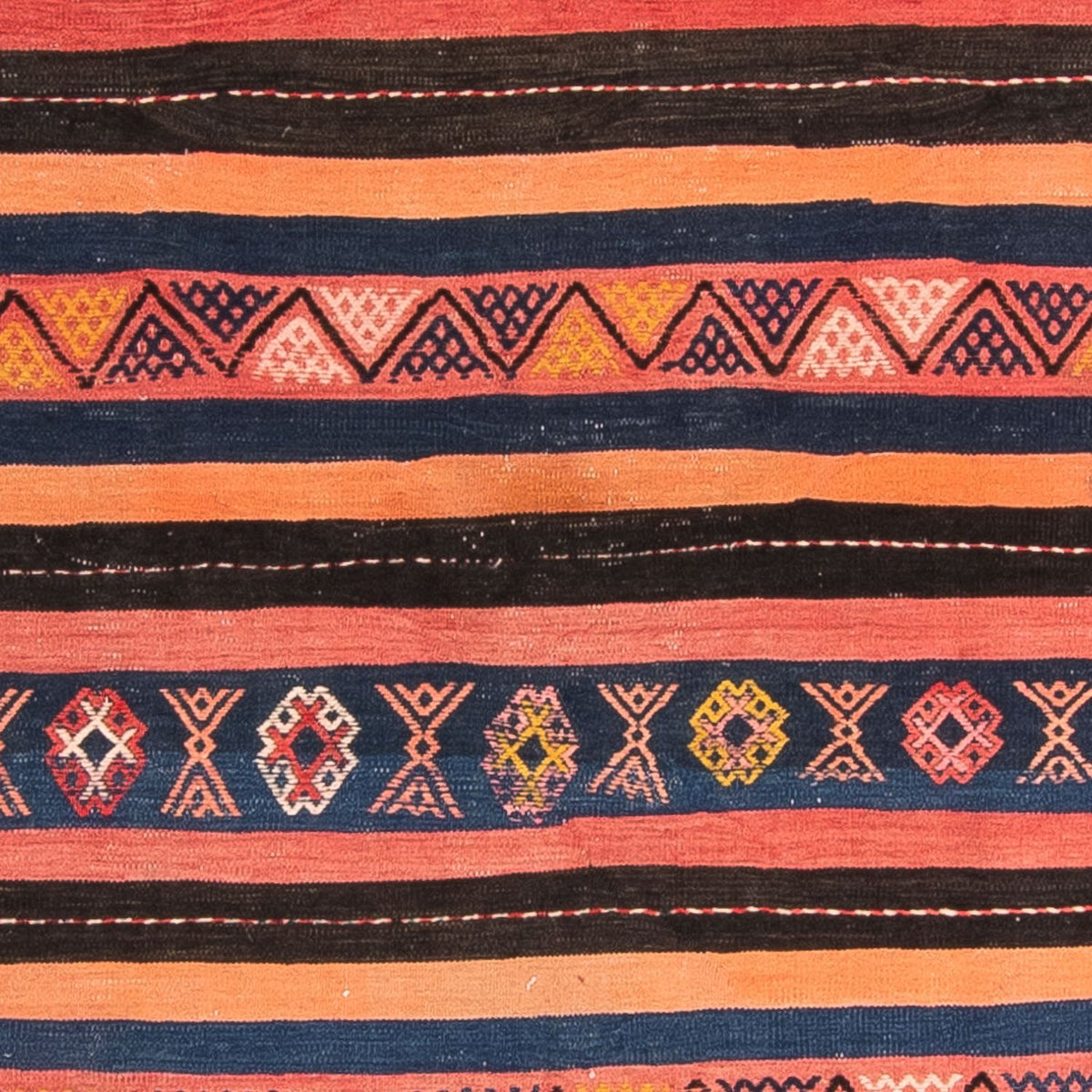 Tapis Kelim - Vieux carré - 180 x 150 cm - multicolore