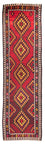 Tapis de couloir Tapis Kelim - Vieux - 440 x 124 cm - rouge foncé