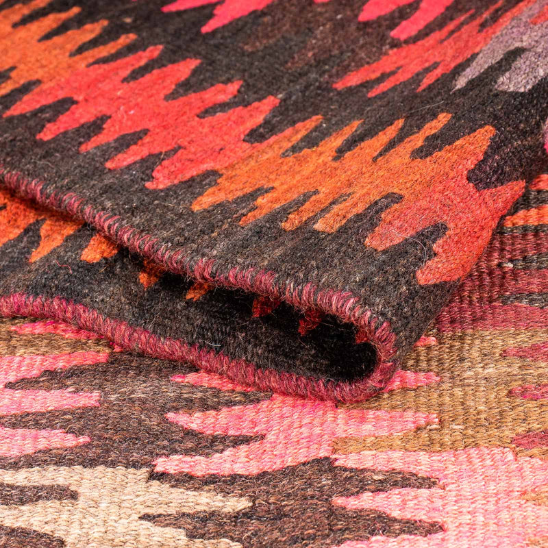 Tapis de couloir Tapis Kelim - Vieux - 380 x 150 cm - multicolore