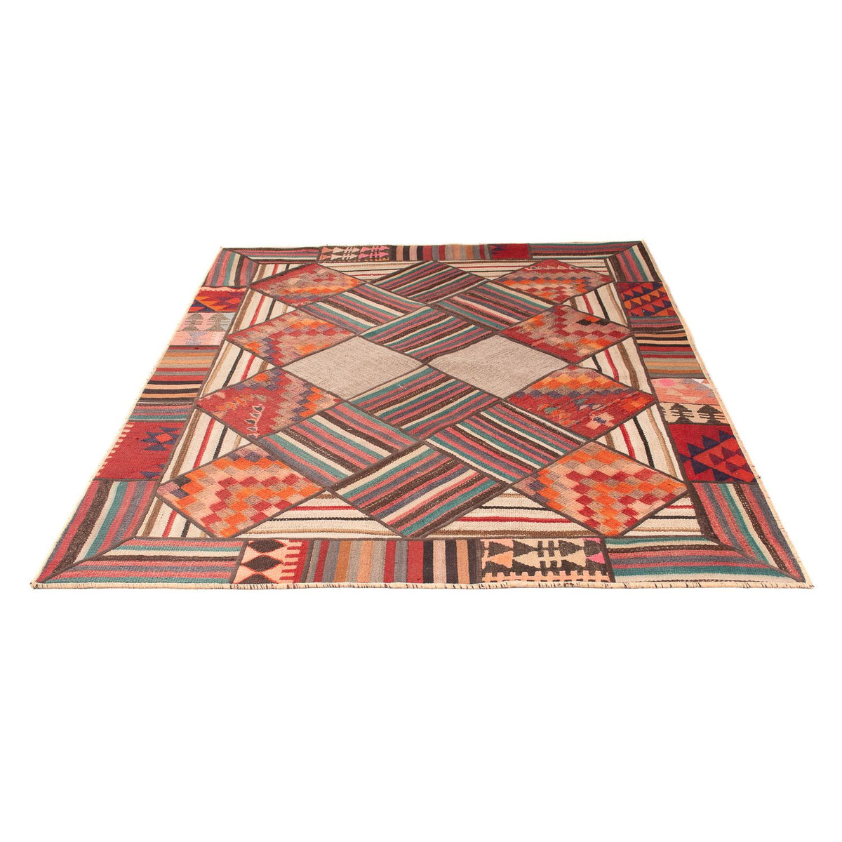 Tapis patchwork - 200 x 150 cm - multicolore