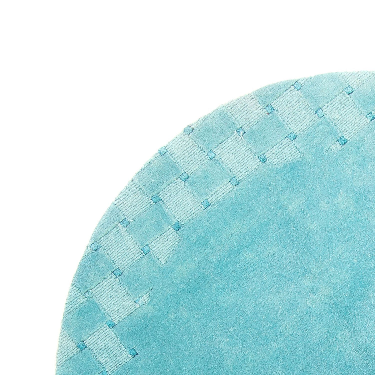 Tapis Népalais ronde - 151 x 151 cm - bleu clair