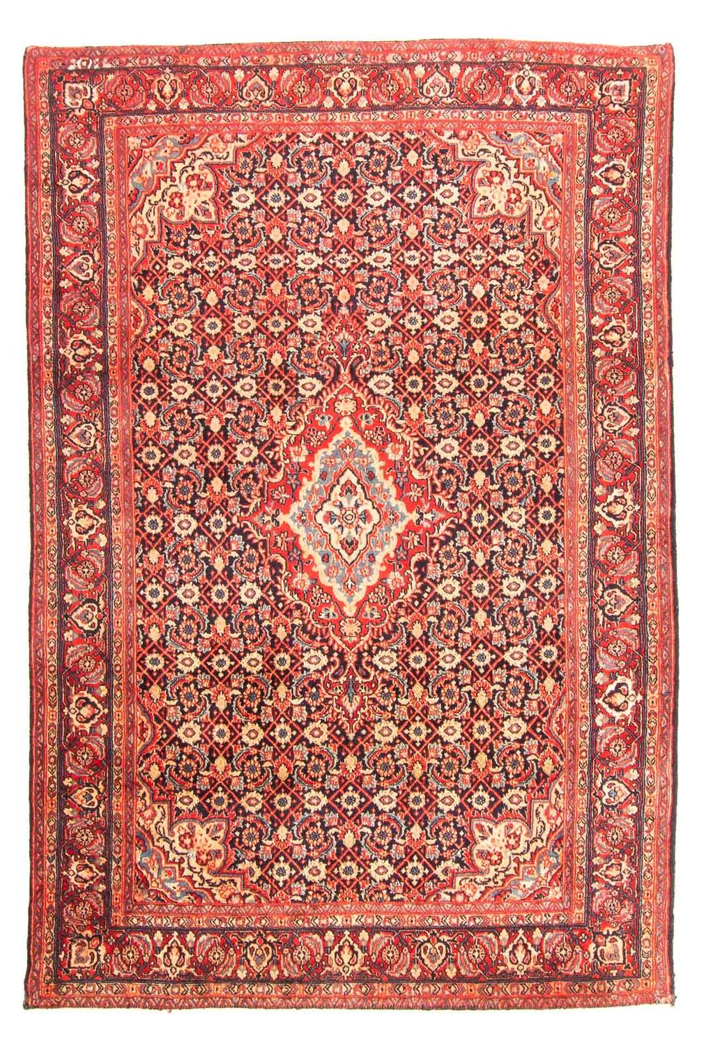 Tapis persan - Nomadic - 202 x 135 cm - rouge clair