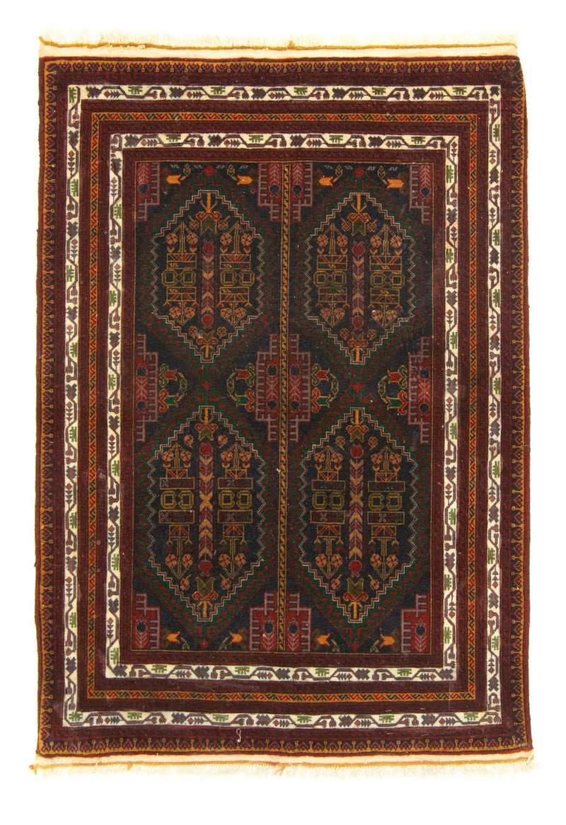 Tapis afghan - 140 x 100 cm - bleu