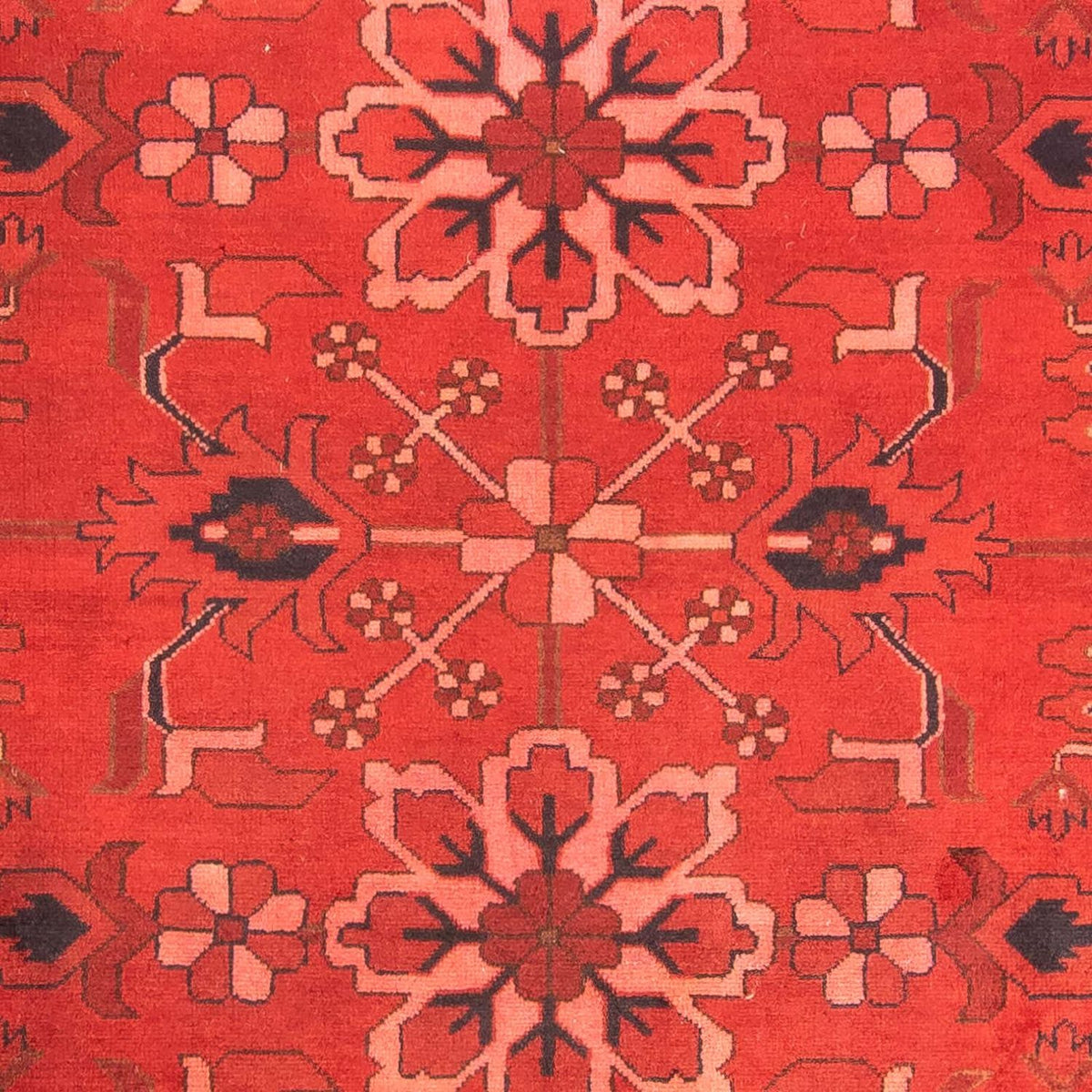 Tapis afghan - Hatschlu - 296 x 210 cm - rouge foncé