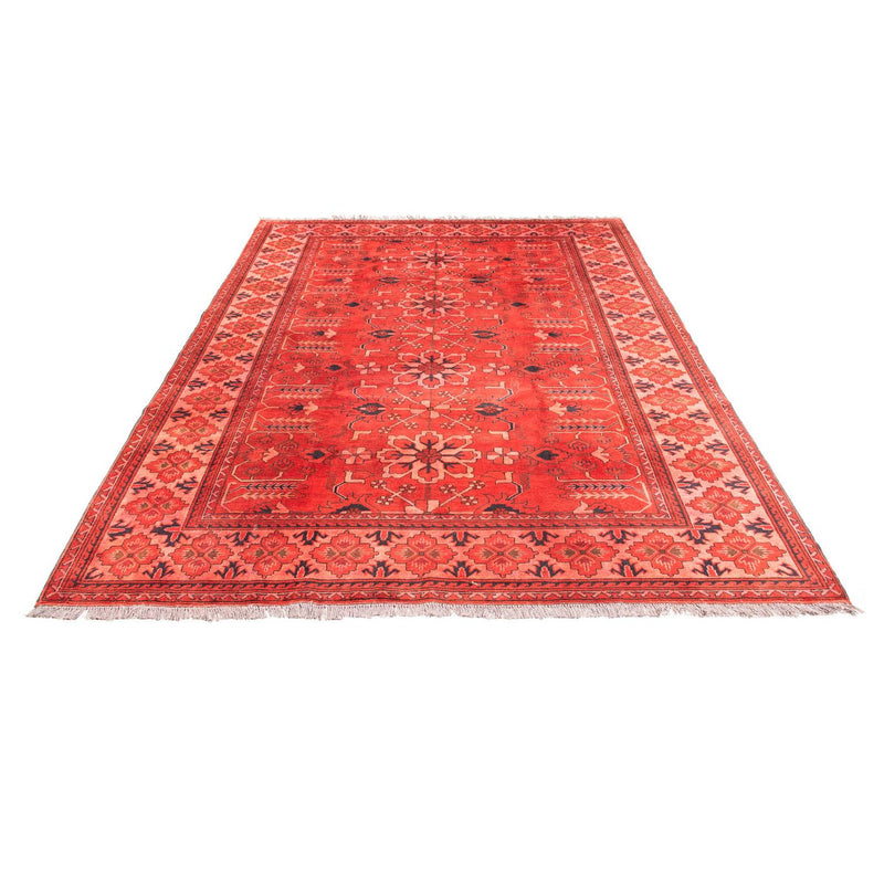 Tapis afghan - Hatschlu - 296 x 210 cm - rouge foncé