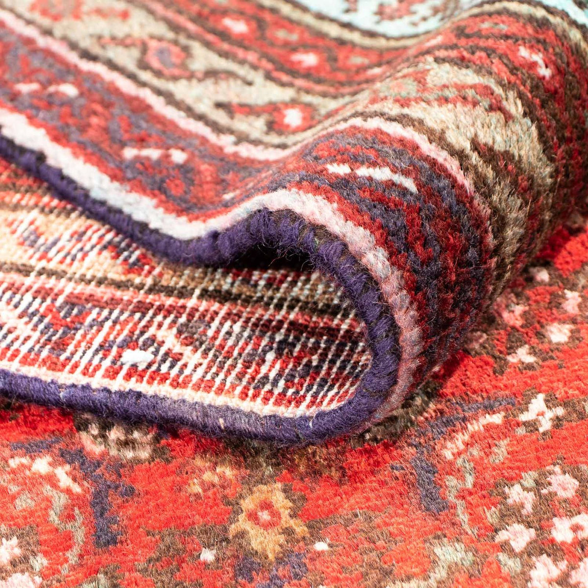 Tapis persan - Nomadic carré - 313 x 305 cm - rouge foncé
