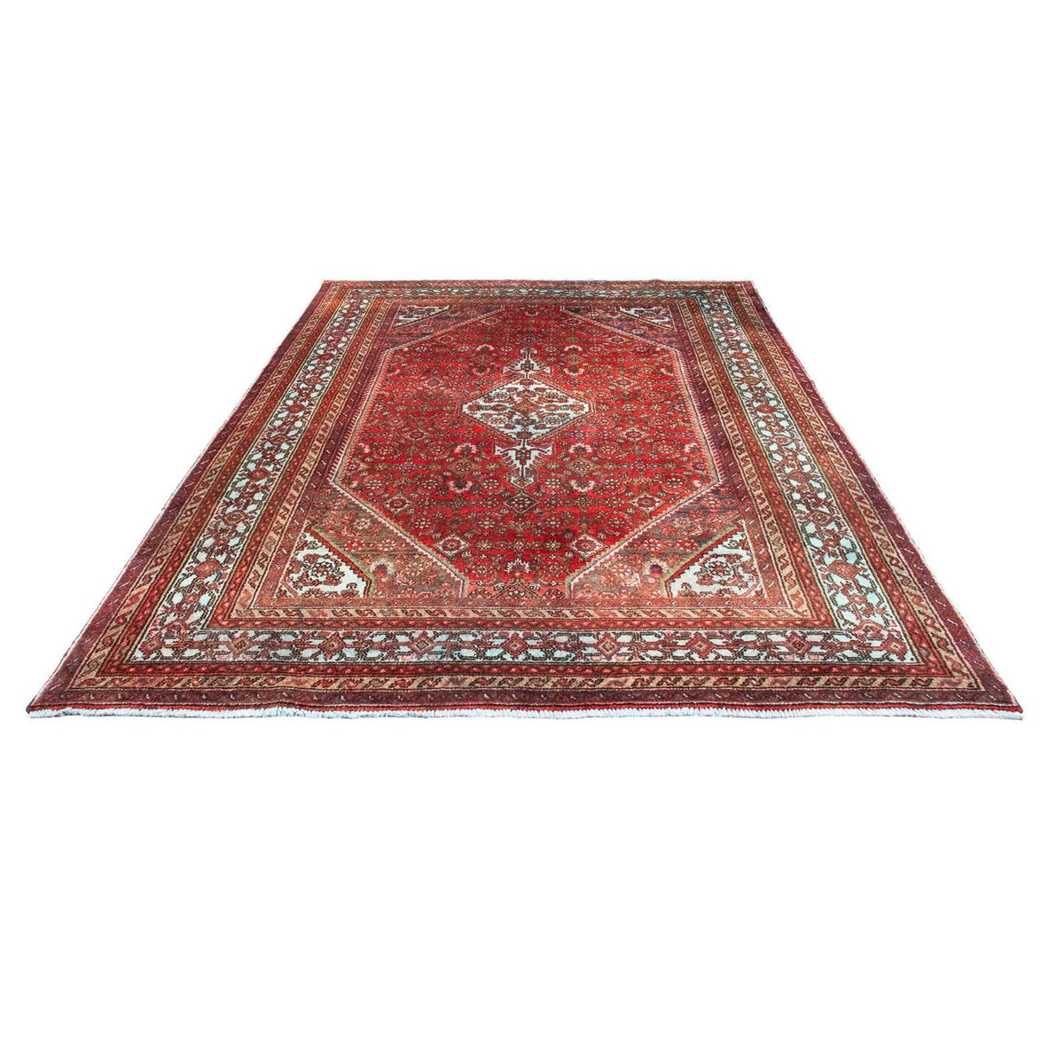 Tapis persan - Nomadic carré - 313 x 305 cm - rouge foncé
