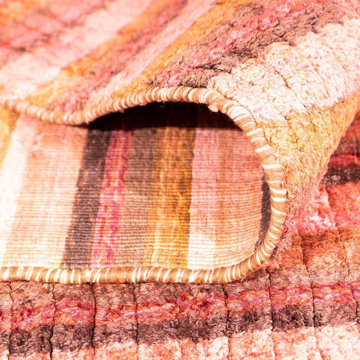 Tapis en viscose carré - 197 x 197 cm - multicolore