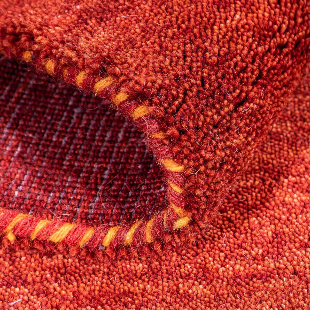 Tapis Gabbeh - Indus - 90 x 60 cm - rouge foncé