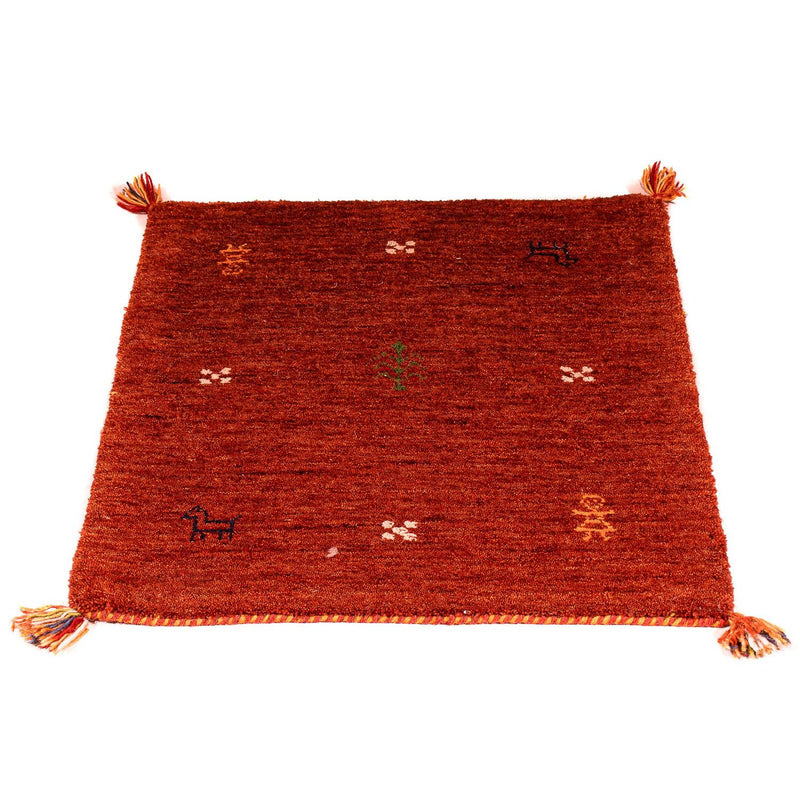 Tapis Gabbeh - Indus - 90 x 60 cm - rouge foncé